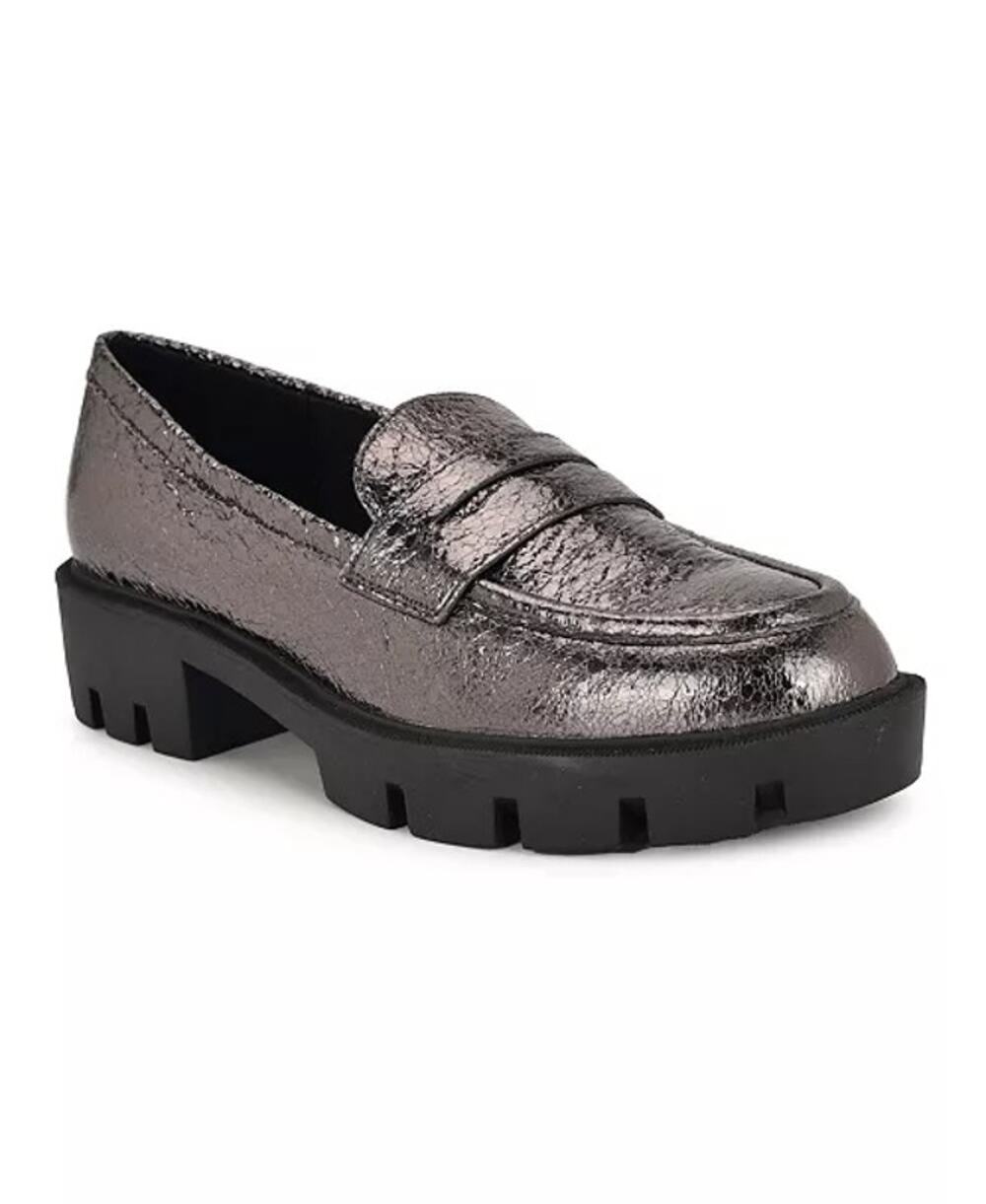 Nine West Women's Maibel Loafer, Pewter Metallic 060, 9